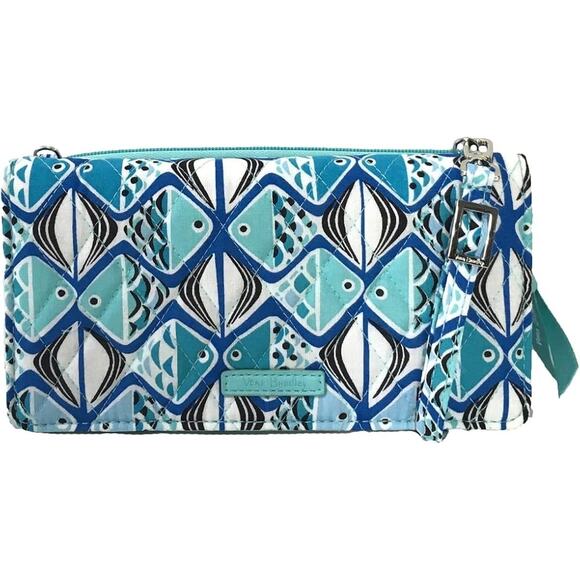Go Fish Blue RFID Wallet Crossbody Bags - Picture 1 of 6